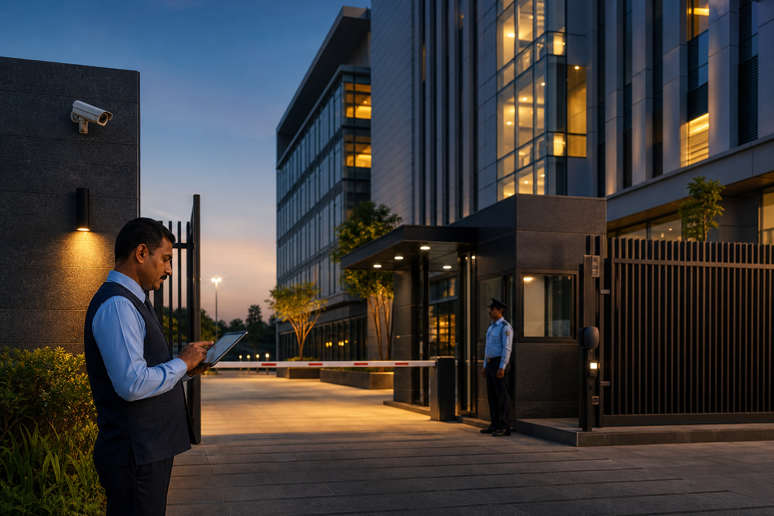 FORCE009 security supervisor monitoring a protected commercial property